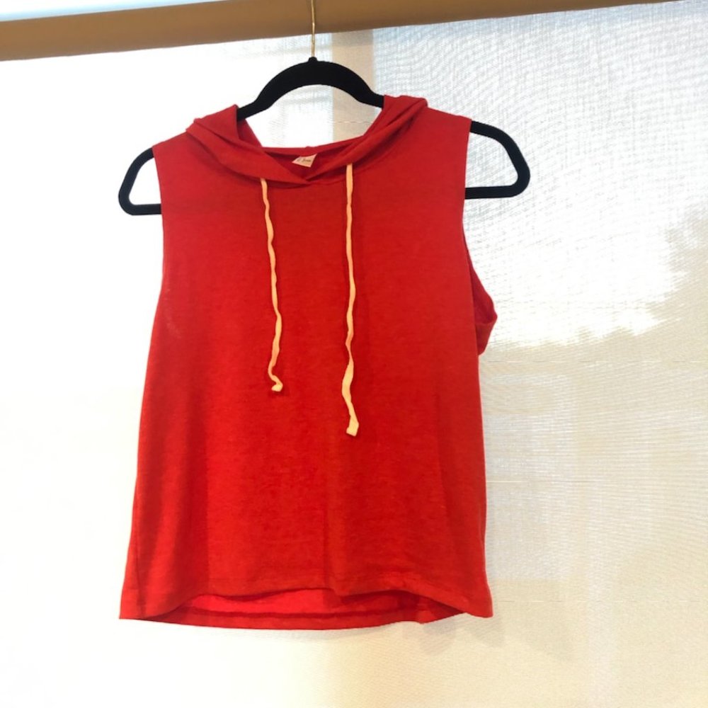 Electric Crimson Pullover Sleveless Hoodie